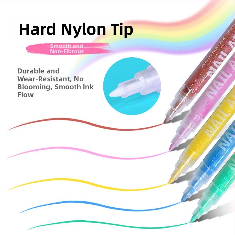 Guangna DIY писалка за маникюр – рисуване по нокти, бързосъхнеща, водоустойчива, метален акрилен маркер