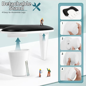 Μαξιλάρι χεριών για μανικιούρ με δύο χέρια, φορητή αποσπώμενη βάση και κεκλιμένη σχεδίαση, PU δερμάτινη επιφάνεια, πολυλειτουργικό