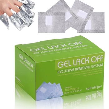 Σετ αφαίρεσης βερνικιού νυχιών με αλουμινόφυλλο και βαμβαλάκια, 100 τεμάχια