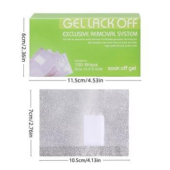 Σετ αφαίρεσης βερνικιού νυχιών με αλουμινόφυλλο και βαμβαλάκια, 100 τεμάχια