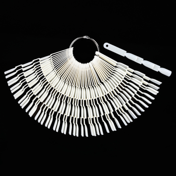 3-u-1 paleta lakova za nokte, u obliku ventilatora, kartica u stilu bambusa, proziran dizajn s prirodnom školjkom