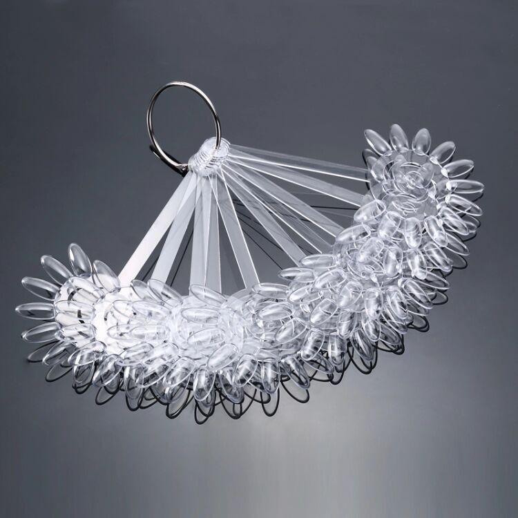 3-u-1 paleta lakova za nokte, u obliku ventilatora, kartica u stilu bambusa, proziran dizajn s prirodnom školjkom