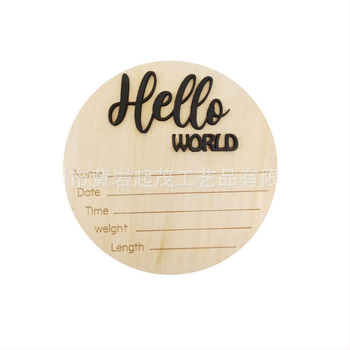 Yi Nan 3D ξύλινο διακοσμητικό για βάπτιση μωρού – μοντέρνο και λιτό στυλ, κυκλικό κρεμαστό