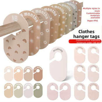 Kūdikių drabužių skyrikliai spintoje 1-24 mėnesių amžiaus, PVC medžiaga, UV spausdinimas, 8 lapų rinkinys