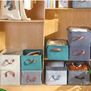 Κουτί αποθήκευσης ρούχων με καπάκι, πτυσσόμενο μεταλλικό πλαίσιο, 10–20 λίτρα, κατιονικό ύφασμα