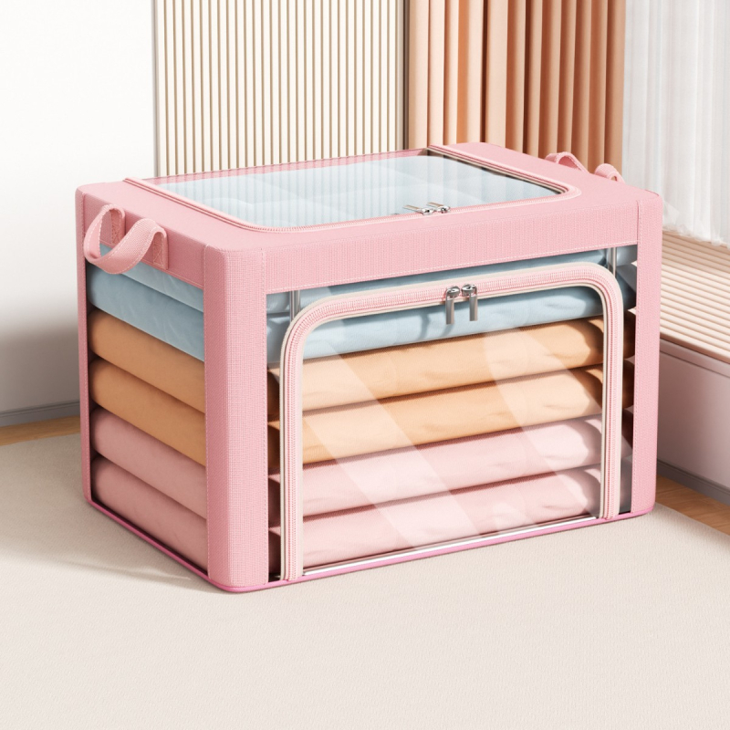 Сгъваема кутия за съхранение на дрехи, Oxford платно + PVC, капацитет 40–50 л, ръчно носене, за спалня