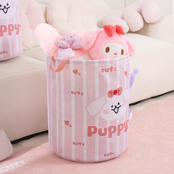 Apskrito formos audinio saugyklinis krepšys svetainėje – animacinio stiliaus žaislų organizatorius, 0,4 kg