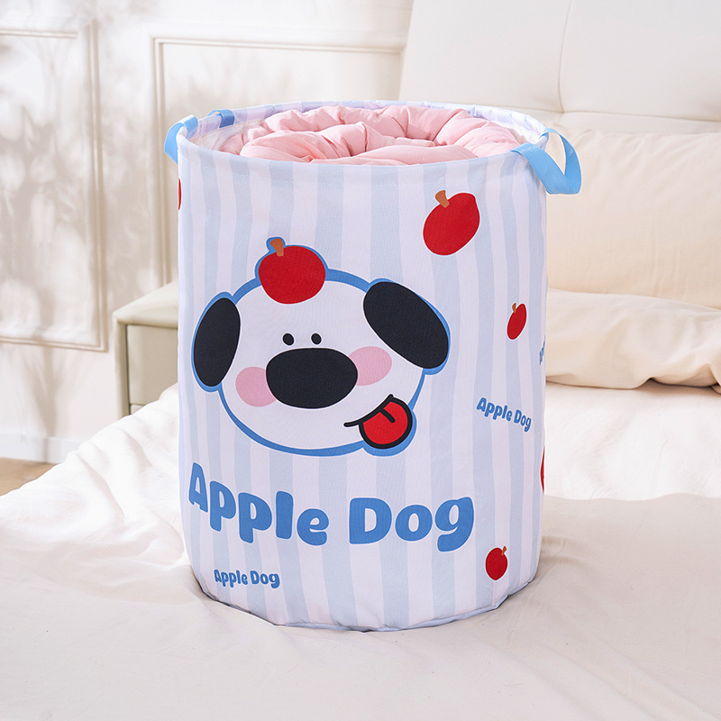 Apskrito formos audinio saugyklinis krepšys svetainėje – animacinio stiliaus žaislų organizatorius, 0,4 kg