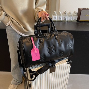 Unisex PU δερμάτινη τσάντα ταξιδιού και γυμναστικής με διαχωρισμό στεγνών/βρεγμένων, μεγάλη χωρητικότητα