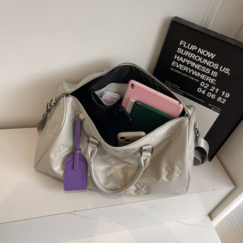 Unisex PU δερμάτινη τσάντα ταξιδιού και γυμναστικής με διαχωρισμό στεγνών/βρεγμένων, μεγάλη χωρητικότητα