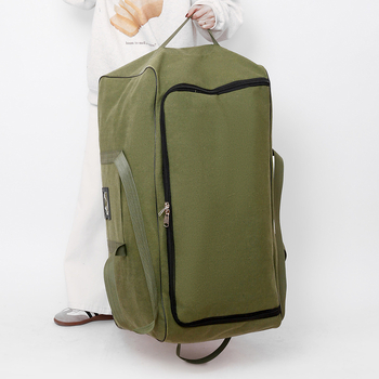 Τσάντα ταξιδιού από καμβά με μεγάλη χωρητικότητα και πτυσσόμενα ροδάκια — Unisex, κατάλληλη για κάμπινγκ και αποθήκευση