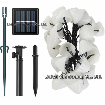 LED grybų formos lemputė, saulės energijos lauko sodo apšvietimas, IP65 atsparus vandeniui, 0.06W galia, vilos peizažo dekoras