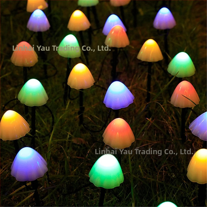 LED гъбена лампа, слънчево захранване, външно градинско осветление, IP65 водоустойчива, 0.06W мощност, декор за двор и вила