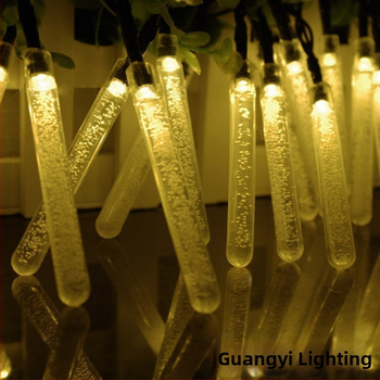 LED burbulų stulpų šviesos, modelis GY-0070, 0.6W, IP65, baterijomis maitinami, mygtuko valdymas, šventinei dekoracijai langams ir Kalėdų eglei