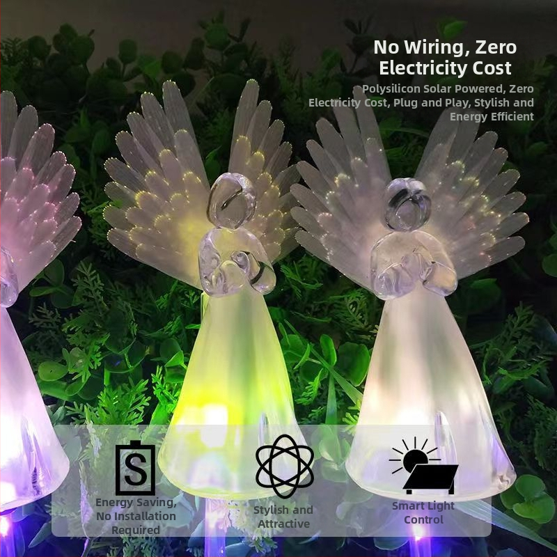 Соларна ангел лампа за външен двор и градина, IP65, 5W, 6–12 ч