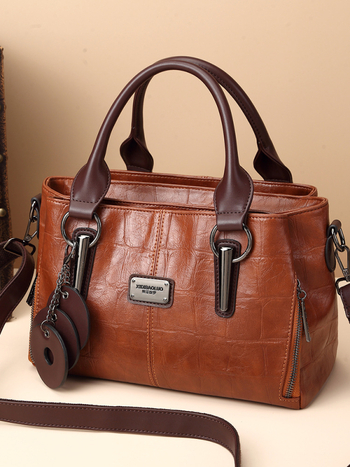 Női Citi Paul PU Crossbody Aktatáska (Három rekesz, Nagy kapacitás, Boston-stílus)