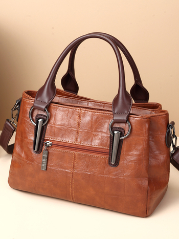 Női Citi Paul PU Crossbody Aktatáska (Három rekesz, Nagy kapacitás, Boston-stílus)