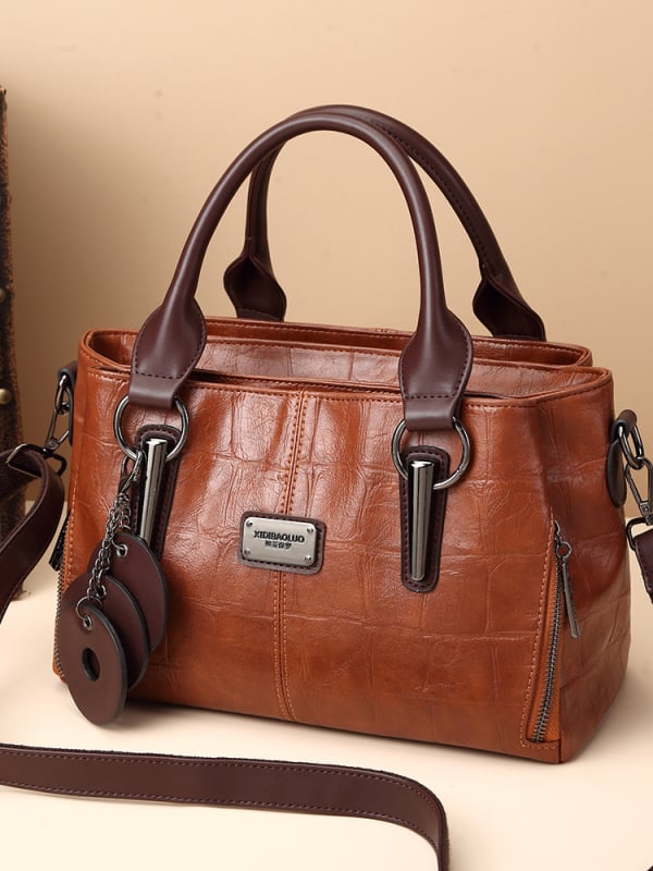 Női Citi Paul PU Crossbody Aktatáska (Három rekesz, Nagy kapacitás, Boston-stílus)