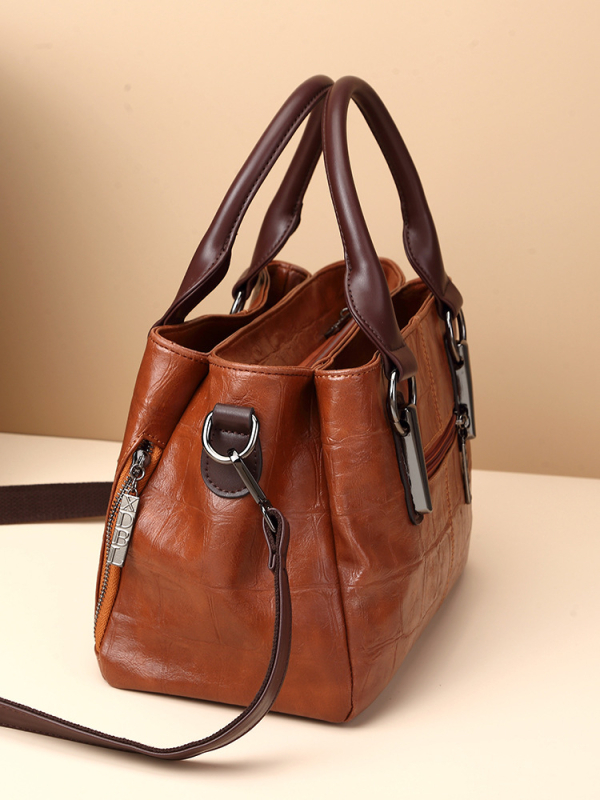 Női Citi Paul PU Crossbody Aktatáska (Három rekesz, Nagy kapacitás, Boston-stílus)