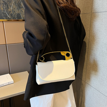 Τσάντα ώμου από PU, street-trend στυλ, οριζόντιο τετράγωνο σχήμα, μαγνητικό κούμπωμα, επένδυση πολυεστέρα