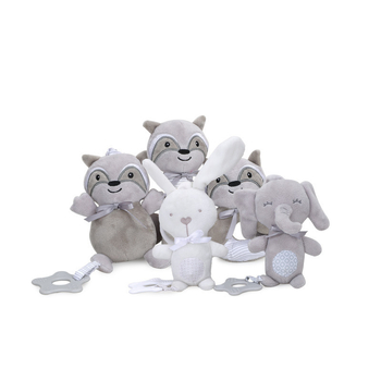 BBSKY pūkuota kūdikio dantų žaislas su kabinamu varpeliu ir gyvūno pakabuku – tinkama lovytei ar vežimėliui, 0–3 m