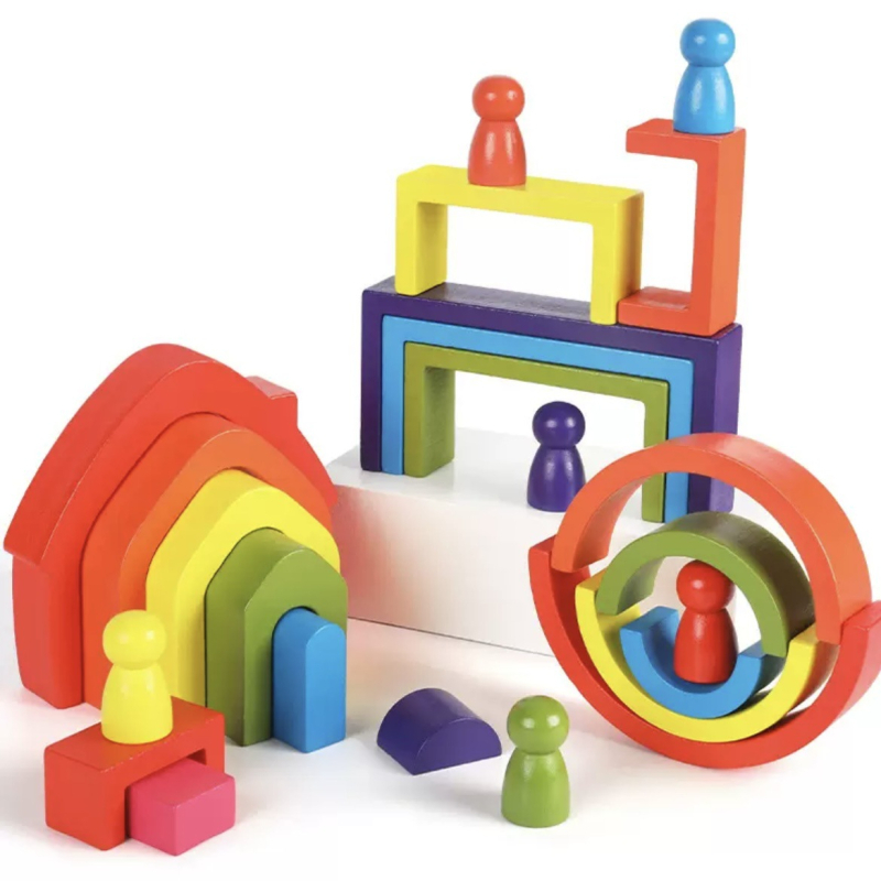 Koka varavīšu būvblokiem bērniem, gumijkoka materiāls, vecums 4–6 gadi, 0–38 gab., ūdens bāzes videi draudzīga krāsa