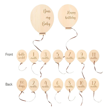 Ξύλινα διακοσμητικά για φωτογράφηση μωρού σε σκανδιναβικό στυλ, ορόσημα από 100 ημέρες μέχρι 12 μήνες