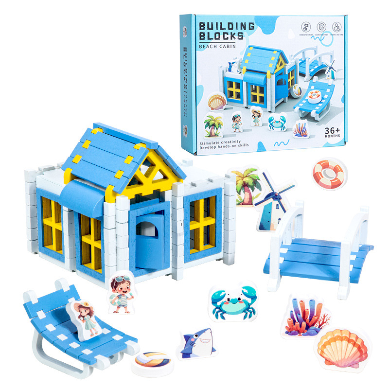 Koka celtniecības bloki ar Luban savienojumiem, mortise un tenon, 100–200 gab., bērniem 4–6 gadiem, DIY izglītojoša rotaļlieta