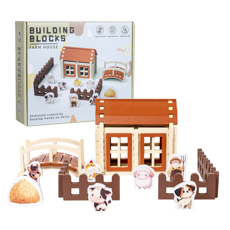 Koka celtniecības bloki ar Luban savienojumiem, mortise un tenon, 100–200 gab., bērniem 4–6 gadiem, DIY izglītojoša rotaļlieta