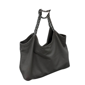 PU anyagú tote táska, városi egyszerű stílus, láncos vállpánt, bucket dizájn, őszi 2024