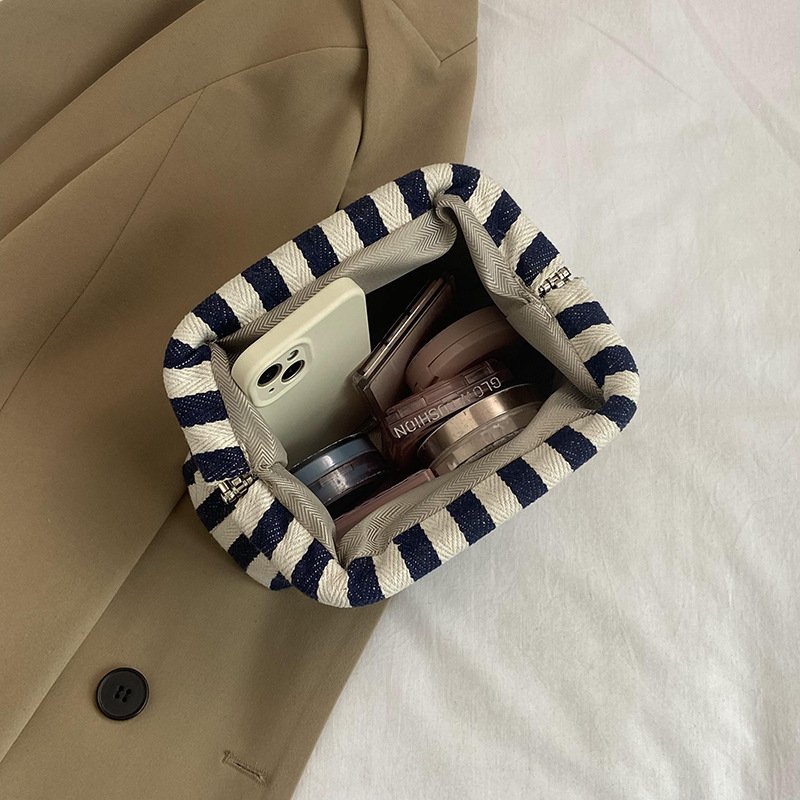 Női vászontáska kézben hordható — utcai trend, kagyló alakú forma, nyitás, mobiltelefon zseb