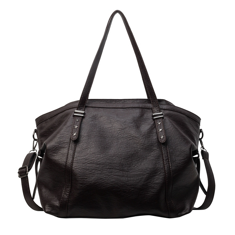 Női retro tote táska keresztpánttal, nagy kapacitású, mindennapi használatra