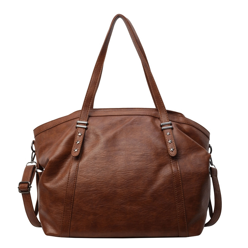 Női retro tote táska keresztpánttal, nagy kapacitású, mindennapi használatra