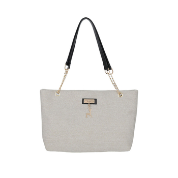 Geantă Tote din nylon, stil street trend, cu fermoar și buzunar pentru telefon