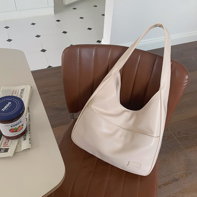 Geantă PU bucket pentru femei – Simplitate urbană, închidere magnetică, buzunar pentru telefon, căptușeală poliester-cotton