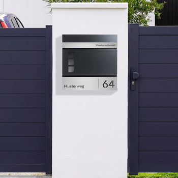 Стенно монтирана пощенска кутия с тръба за вестници — неръждаема стомана + галванизиран лист, модерен стил, полуавтоматичен процес, марка: Друга, лицензиран частен етикет