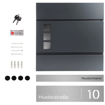 Стенно монтирана пощенска кутия с тръба за вестници — неръждаема стомана + галванизиран лист, модерен стил, полуавтоматичен процес, марка: Друга, лицензиран частен етикет