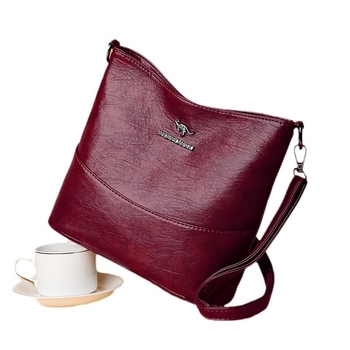 Τσάντα ώμου τύπου κουβά από PU, με επένδυση πολυεστέρα, μονή ιμάνκα, κλείσιμο με φερμουάρ, εσωτερικές θήκες με φερμουάρ και θήκη για ταυτότητα, καθημερινή χρήση