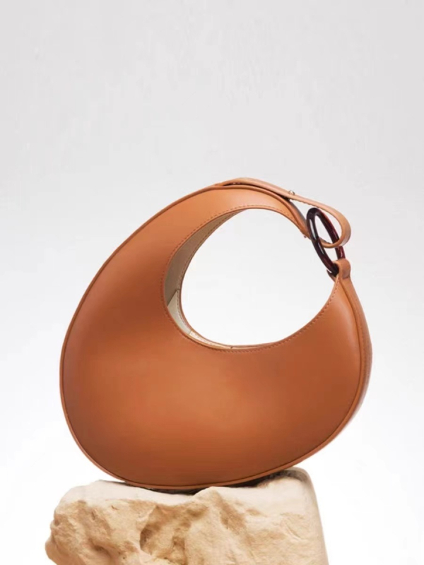 Geantă pentru subraț, formă ovală, material PU, închidere magnetică, buzunar intern pentru ID, curea simplă