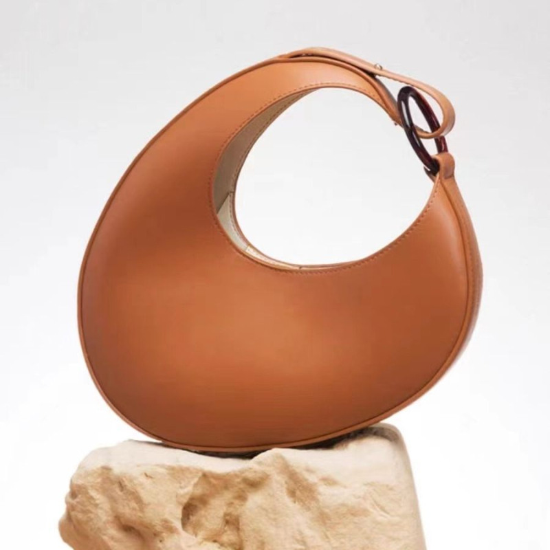 Geantă pentru subraț, formă ovală, material PU, închidere magnetică, buzunar intern pentru ID, curea simplă