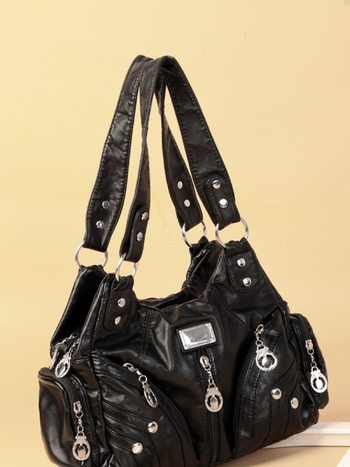 Lianyun Női PU Bőr Váll- és Keresztpántos Táska, Cipzárral, Három Vállpánttal, Belső Zsebek – Utcai Stílus