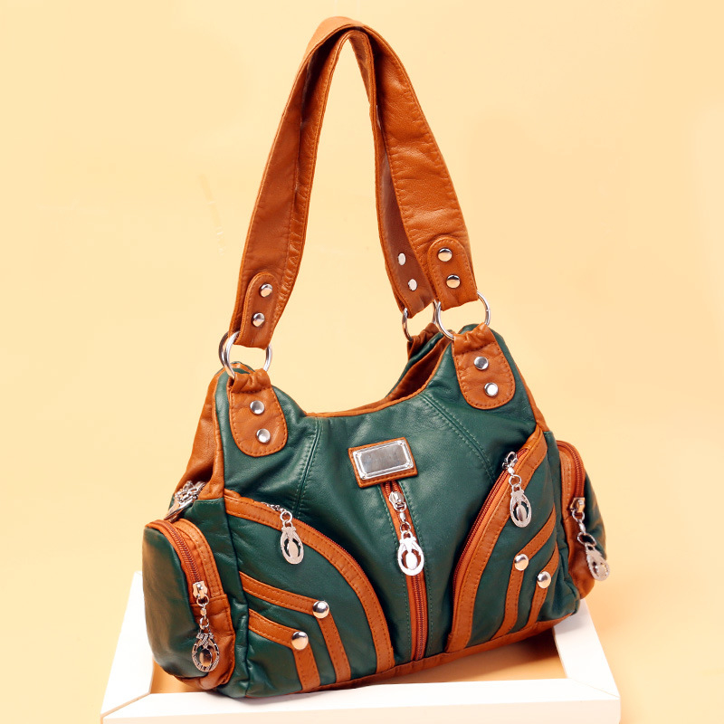 Lianyun Női PU Bőr Váll- és Keresztpántos Táska, Cipzárral, Három Vállpánttal, Belső Zsebek – Utcai Stílus