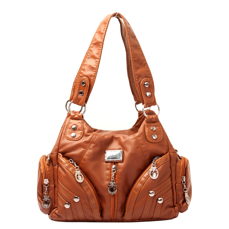 Lianyun Női PU Bőr Váll- és Keresztpántos Táska, Cipzárral, Három Vállpánttal, Belső Zsebek – Utcai Stílus