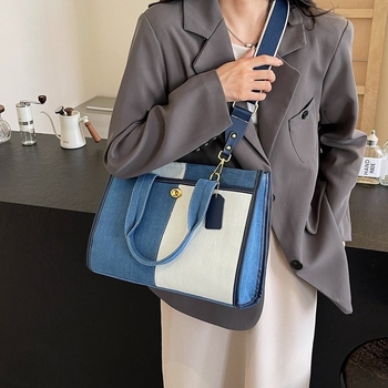 Τσάντα tote από καμβά με φερμουάρ, οριζόντιο τετράγωνο σχήμα, εσωτερική θήκη για κινητό, επένδυση από νάιλον, μία ιμάντας ώμου