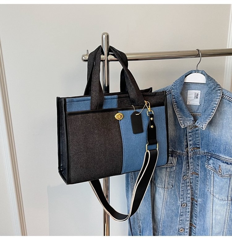 Vászon tote táska cipzárral, vízszintes négyzet alakú forma, nylon bélés, egy vállpánt, belső telefontartó zseb
