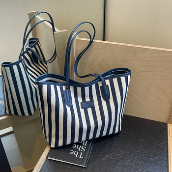 Γυναικεία καμβά Tote τσάντα σε στυλ δρόμου, με φερμουάρ, οριζόντια τετράγωνη μορφή