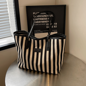 Γυναικεία καμβά Tote τσάντα σε στυλ δρόμου, με φερμουάρ, οριζόντια τετράγωνη μορφή