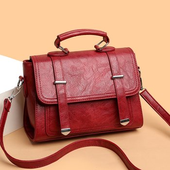 Γυναικεία PU τσάντα crossbody με καπάκι, αστικός-λιτό στυλ, τετράγωνο σχήμα, εσωτερική τσέπη με φερμουάρ