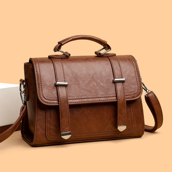 Γυναικεία PU τσάντα crossbody με καπάκι, αστικός-λιτό στυλ, τετράγωνο σχήμα, εσωτερική τσέπη με φερμουάρ