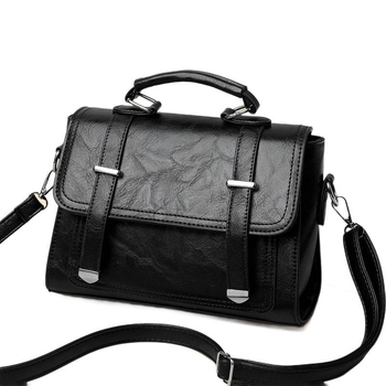 Γυναικεία PU τσάντα crossbody με καπάκι, αστικός-λιτό στυλ, τετράγωνο σχήμα, εσωτερική τσέπη με φερμουάρ